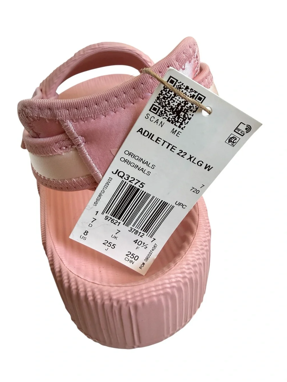 NWT! Adidas ADILETTE 22 XLG SLIDES Platform Slides Pink 8